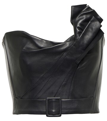 Maticevski Leather crop top in black
