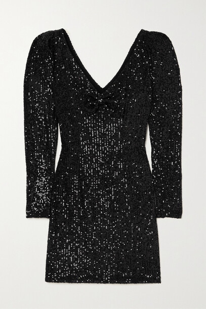 CAROLINE CONSTAS - Taylor Sequined Stretch-tulle Mini Dress - Black