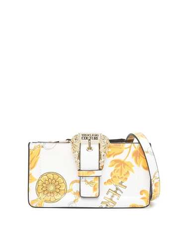 versace jeans couture couture chain-print crossbody bag - white