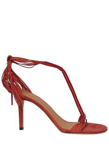 isabel marant 85mm anssi-gd suede high heel sandals in red