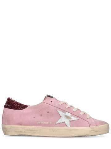 GOLDEN GOOSE Lvr Exclusive Super-star Suede Sneakers in pink / silver