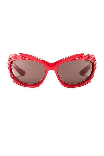 balenciaga spike sunglasses in red
