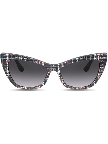 dolce & gabbana eyewear family cat-eye frame sunglasses - black