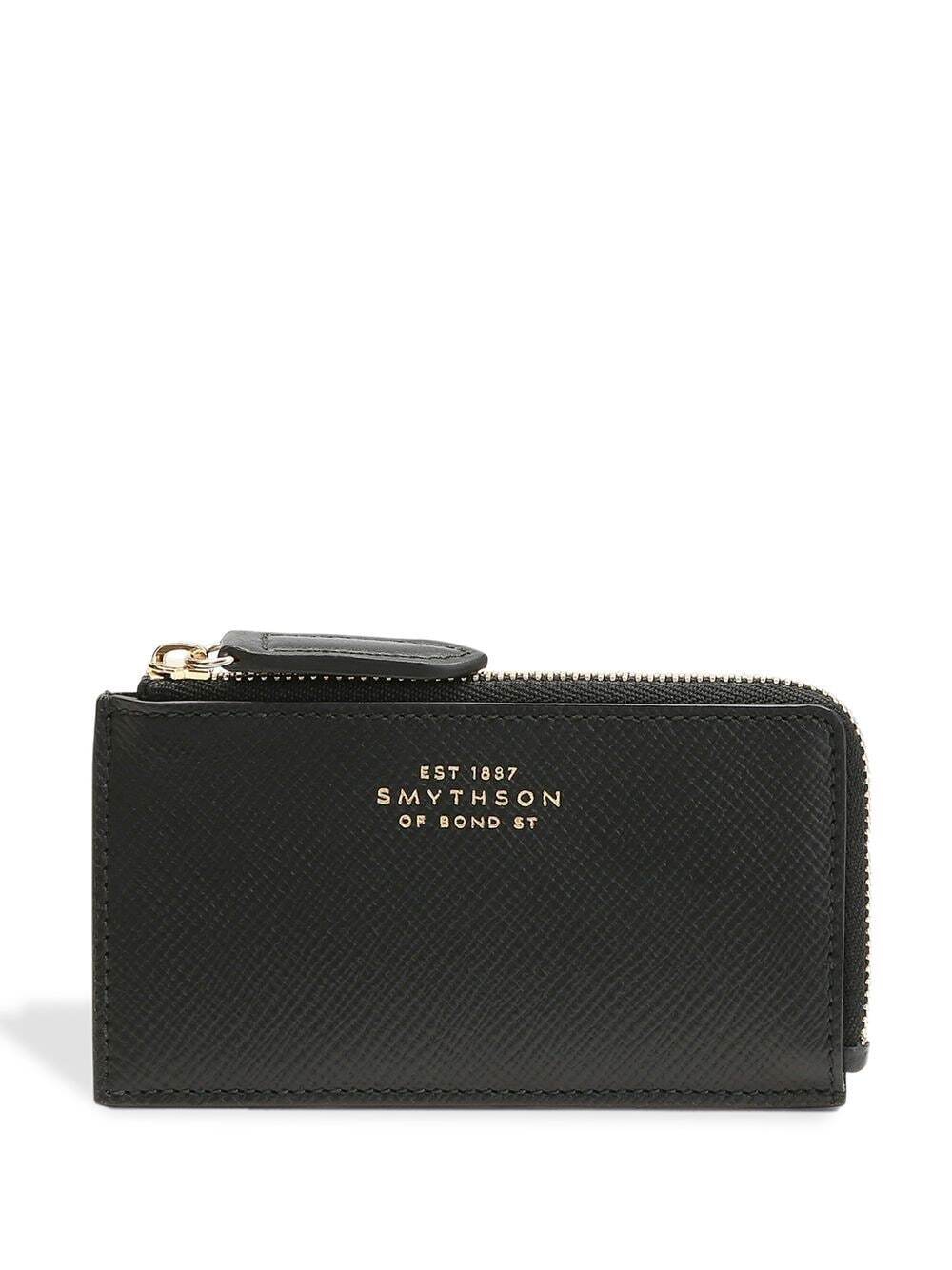 Smythson Panama top-zip coin purse - Black