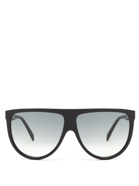 Celine Eyewear - Oversized Flat-top Acetate Sunglasses - Womens - Black