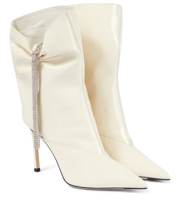 Jimmy Choo Oriel 95 patent leather ankle boots in white