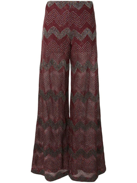 M Missoni zigzag embroidered trousers in pink