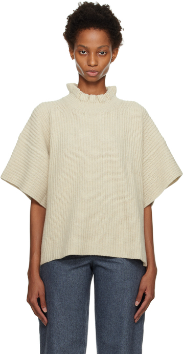 See by Chloé See by Chloé Beige Ruffle Sweater in cream