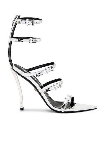 versace pin point sandal in white