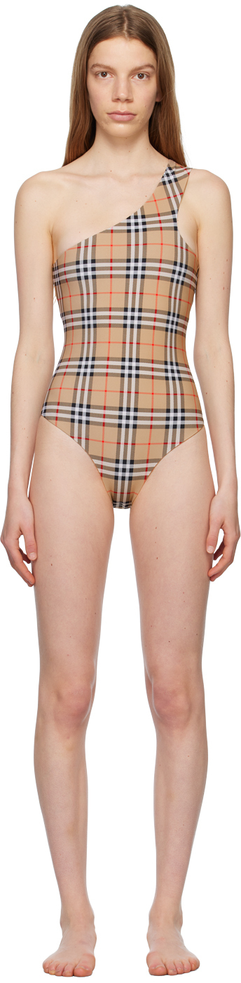 burberry beige check swimsuit
