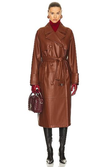 stand studio betty trench coat in brown
