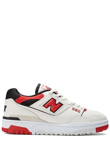 new balance 550 leather sneakers in red / white