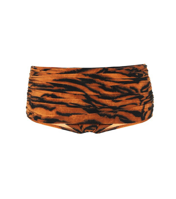 norma kamali exclusive to mytheresa – bill tiger-print bikini bottoms in orange