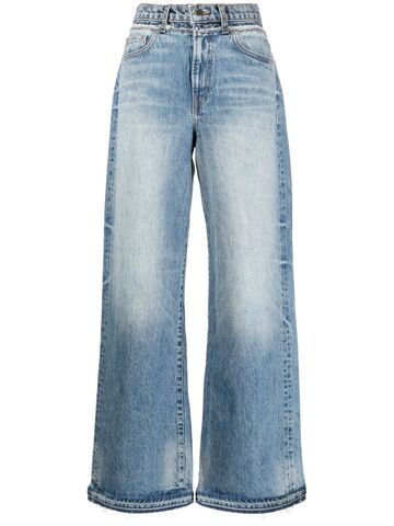 amiri high-rise wide-leg jeans - blue