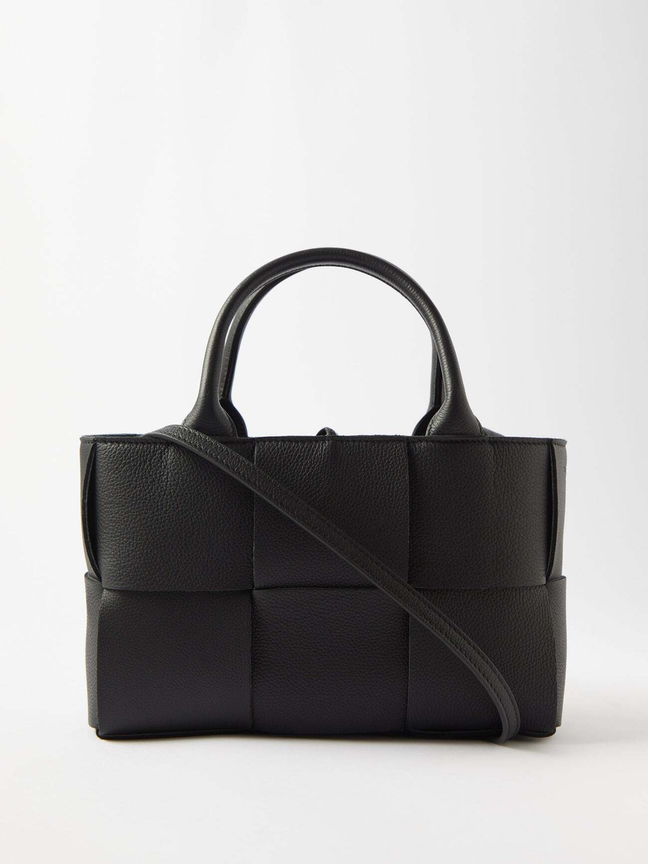 Bottega Veneta - Arco Mini Intrecciato-leather Tote Bag - Womens - Black