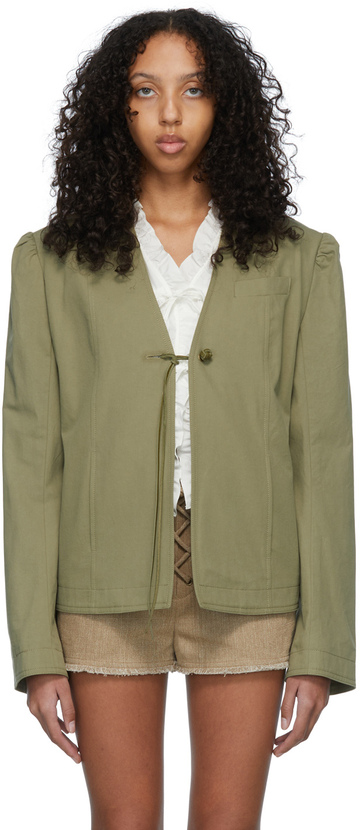 TheOpen Product Green Cotton Jacket in khaki