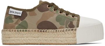 palm angels khaki lace-up espadrille sneakers