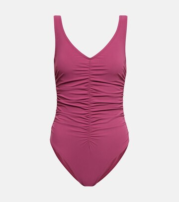 karla colletto basics ruched swimsuit in pink