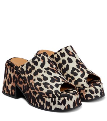 Ganni Leopard-print platform sandals