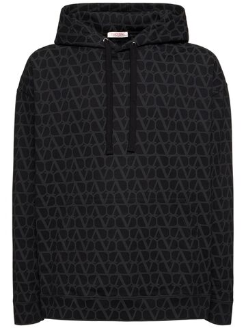 valentino toile iconographe hooded sweatshirt in black