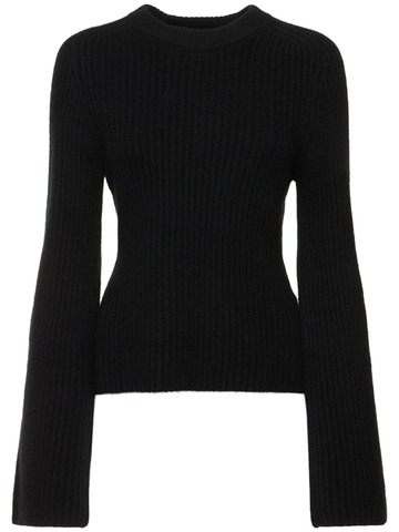 loulou studio kota ribbed cashmere sweater in black