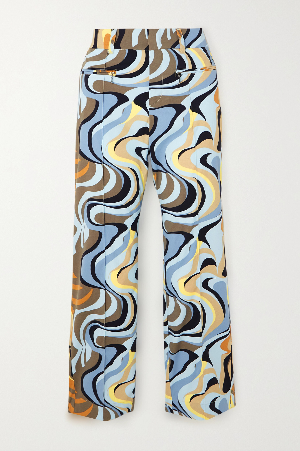 Bogner - Dasha Cropped Printed Stretch-crepe Straight-leg Golf Pants - Blue
