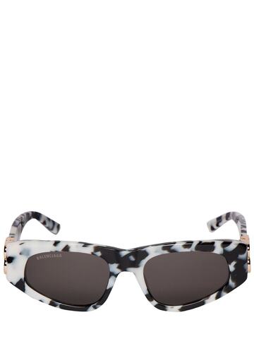 balenciaga 0095s dynasty cat-eye acetate sunglasses in brown / white