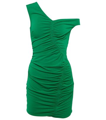 Self-Portrait Ruched minidress in green