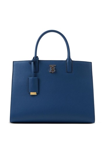 burberry small frances leather tote bag - blue
