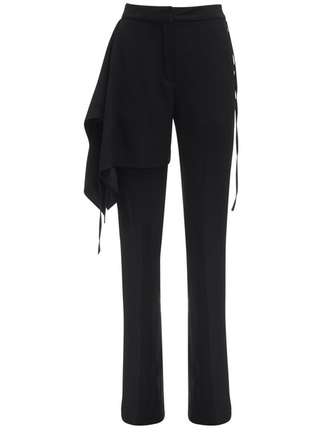 ATLEIN Draped Satin Crepe Tailored Pants in black