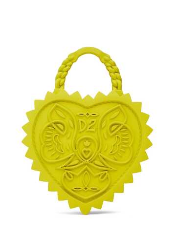 DSQUARED2 Open Your Heart Top Handle Bag in yellow