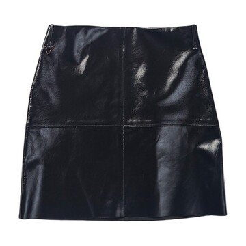 Aeron Amarilla Mini Leather Skirt in black