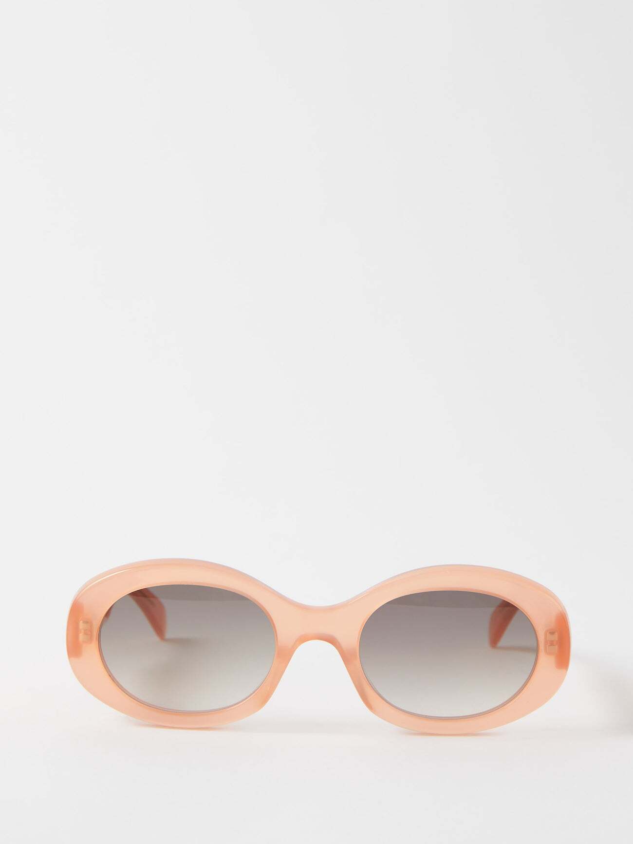 Celine Eyewear - Triomphe Oval Acetate Sunglasses - Womens - Pale Orange
