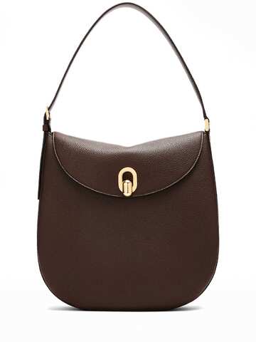 savette large tondo leather hobo shoulder bag in brown