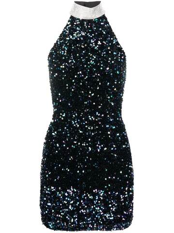 Nuè Nuè sequin-embellished halterneck mini dress - Black