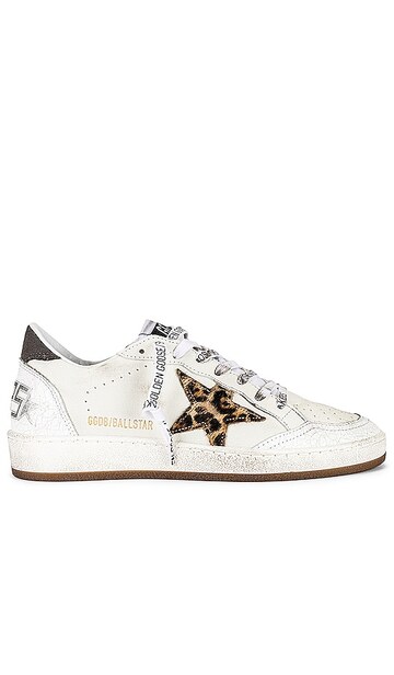 Golden Goose Ball Star Sneaker in Ivory in black / brown / white / beige / leopard