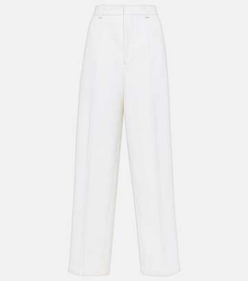 ami paris high-rise wool-blend wide-leg pants in white