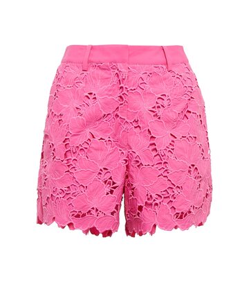 self-portrait floral patterned shorts in pink