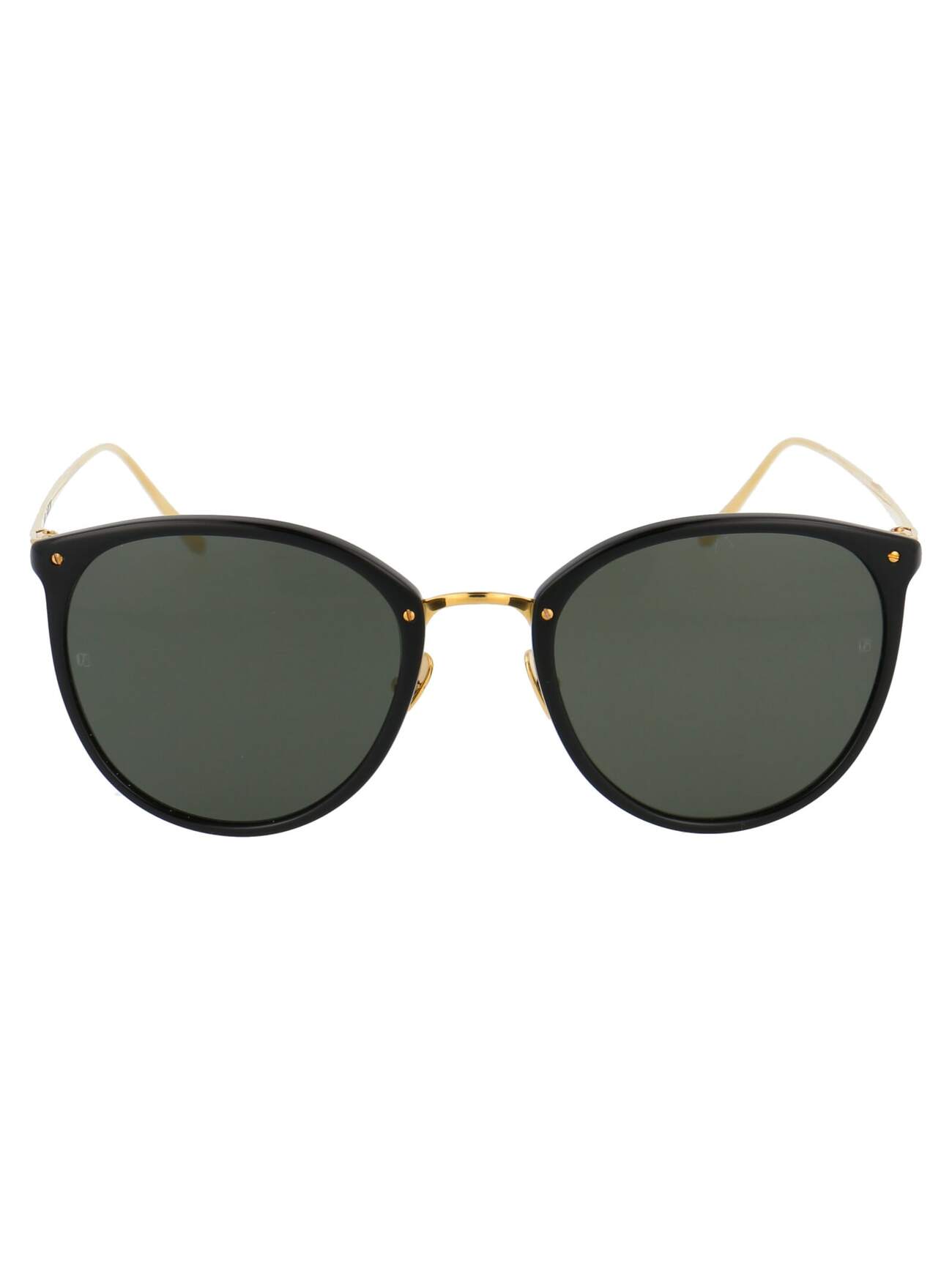 Linda Farrow Calthorpe Sunglasses in black / gold / grey / yellow