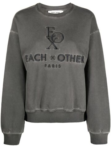 each x other embroidered-logo sweatshirt - grey