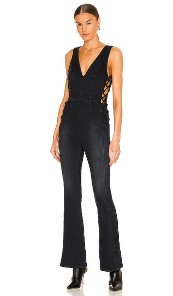 Free People X REVOLVE Geanie Lace Up Jumpsuit in Black