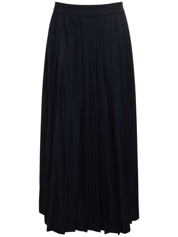 the frankie shop bailey long pleated wool blend skirt in blue
