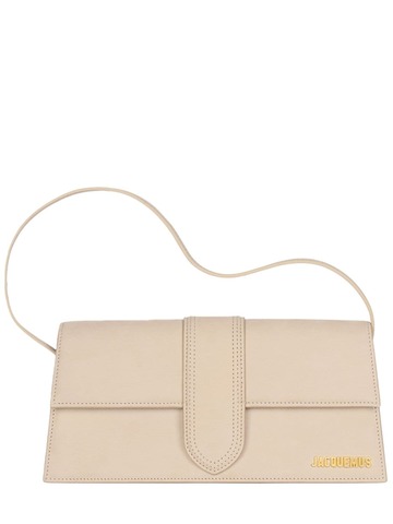 jacquemus le bambino long leather shoulder bag in beige