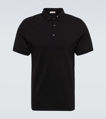 valentino rockstud cotton polo shirt in black