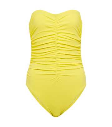karla colletto exclusive to mytheresa â basics ruched swimsuit in yellow