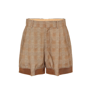 ChloÃ© Checked stretch-cotton shorts in brown