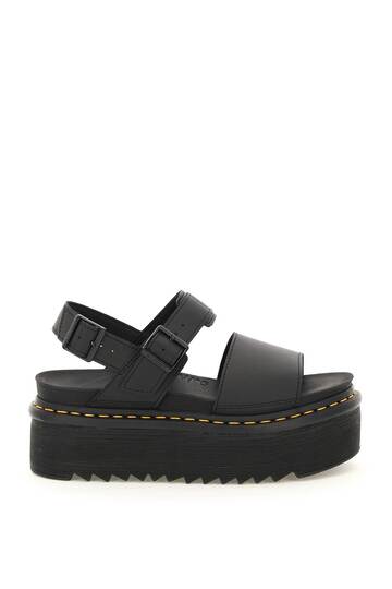 Dr. Martens Hydro Leather Voss Quad Sandals in black