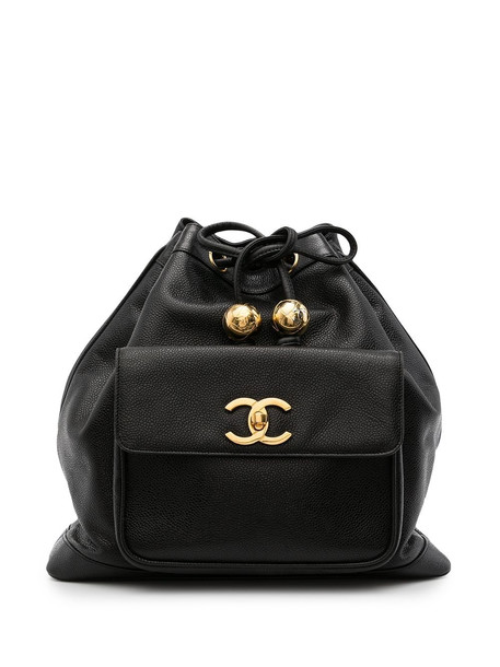 Chanel Pre-Owned 1998 CC Turn-lock drawstring backpack - Black