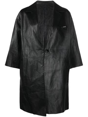 drome single-breasted leather jacket - black