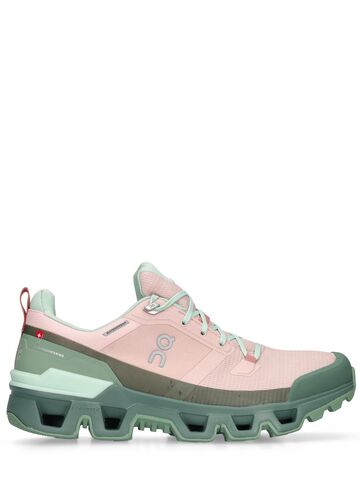 ON Cloudwander Waterproof Sneakers in green / pink